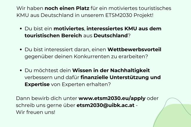 Re-Opening of the ETSM2030 Call for German<span style="color:#000000"></span>y