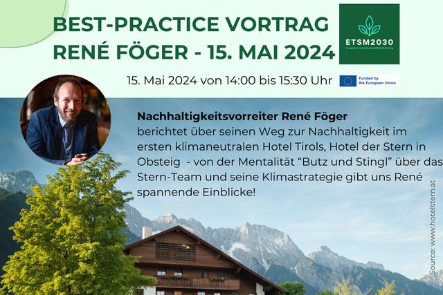ETSM2030 Best Practice Vortrag<span style="color:#000000"></span> #1: René Föger (Hotel Der Stern), am 15. Mai 2024