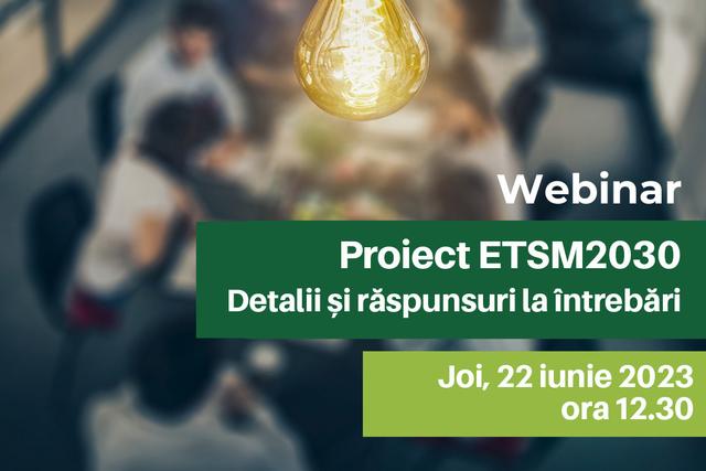 <span style="color:#403d4c"><span style="color:teal">Webinar proiect ETSM2030 în limba română.</span><span style="color:#403d4c"> Joi, 22 iunie 2023, ora 12.30, platforma Zoom!