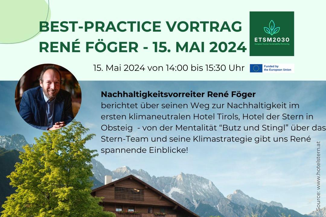 ETSM2030 Best Practice Vortrag no. 1: René Föger (Hotel Der Stern), am 15 Mai 2024