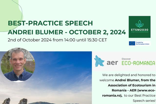 <span style="color:#403d4c">6th Best Practice Speech with the <span style="color:teal">Association for Ecotourism in Romania</span><span style="color:#403d4c">.