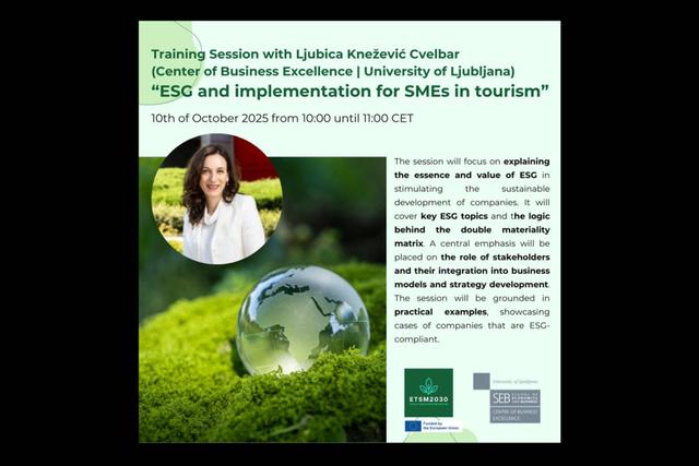 <span style="color:#403d4c">Training session with <span style="color:teal">Ljubica Knežević Cvelbar</span><span style="color:#403d4c"> from the Center of Business Excellence, University of Ljubljana